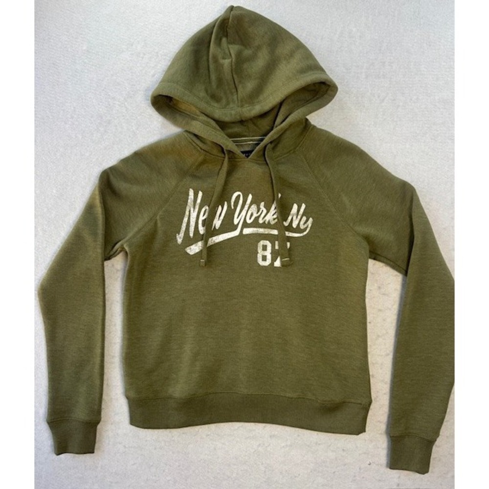 Aeropostale Womens‎ Olive Green New York 87 Graphic Hoodie Sweatshirt XS New